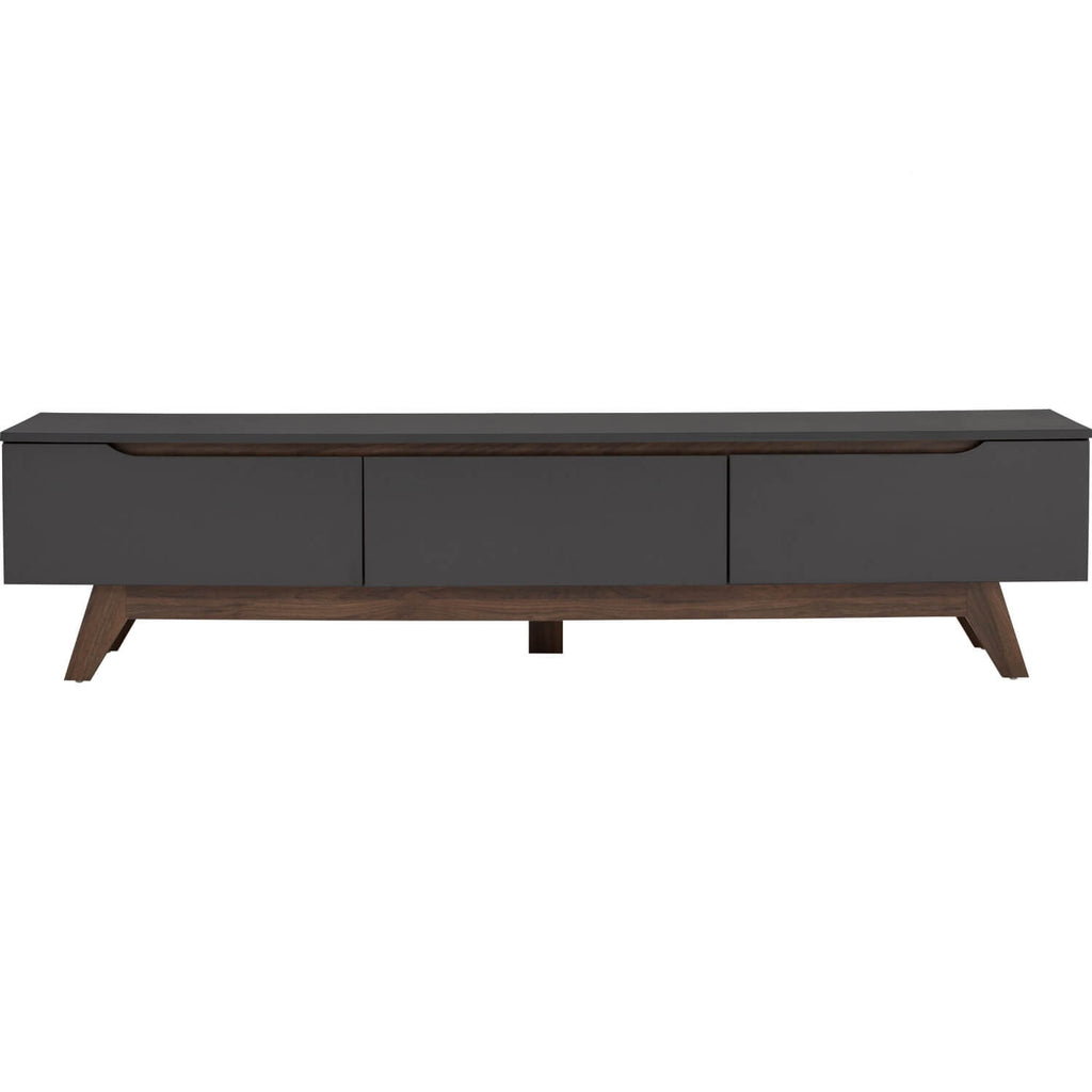 Mando 1.8m tv cabinet in Walnut colour leg, Black colour top.