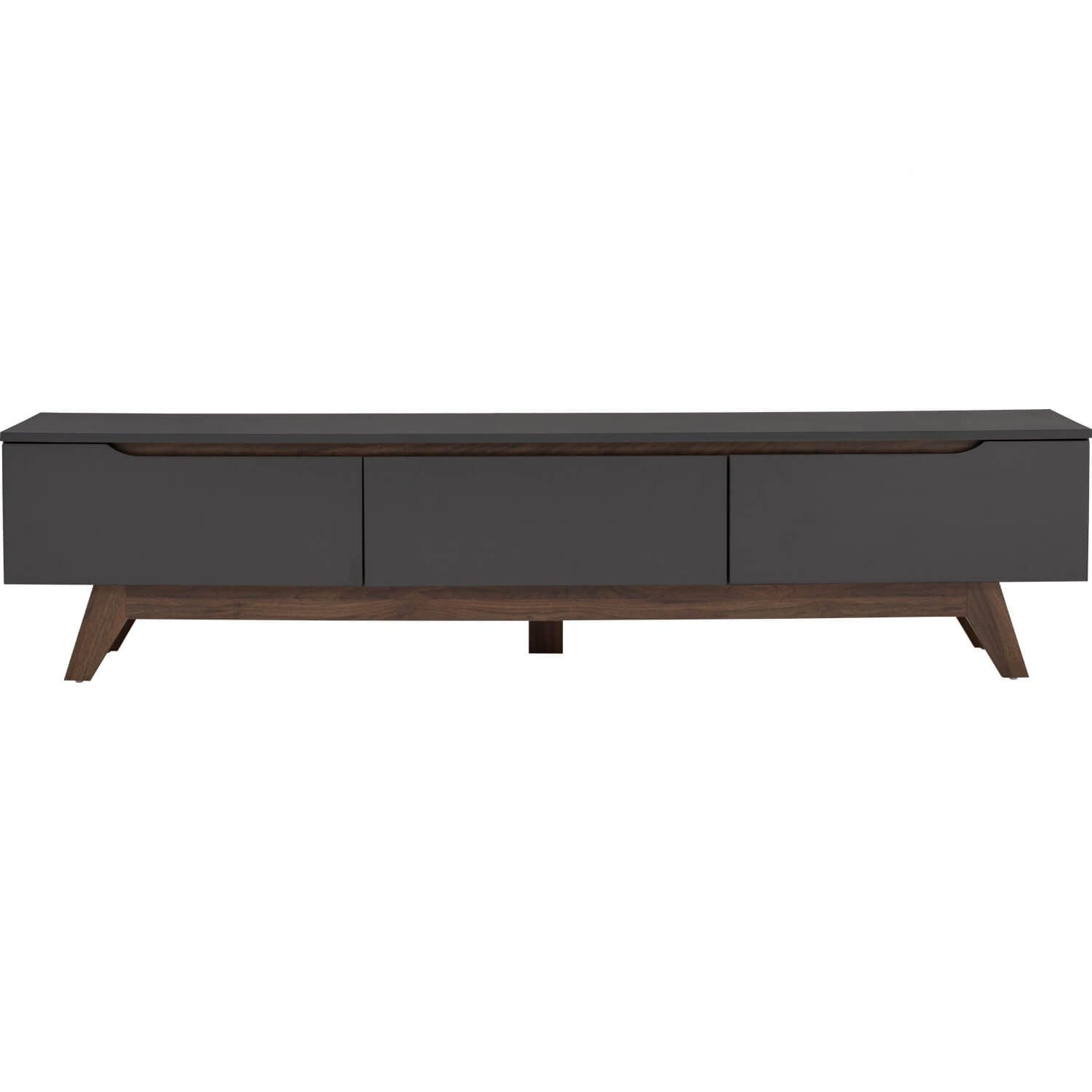 Mando 1.8m tv cabinet in Walnut colour leg, Black colour top.