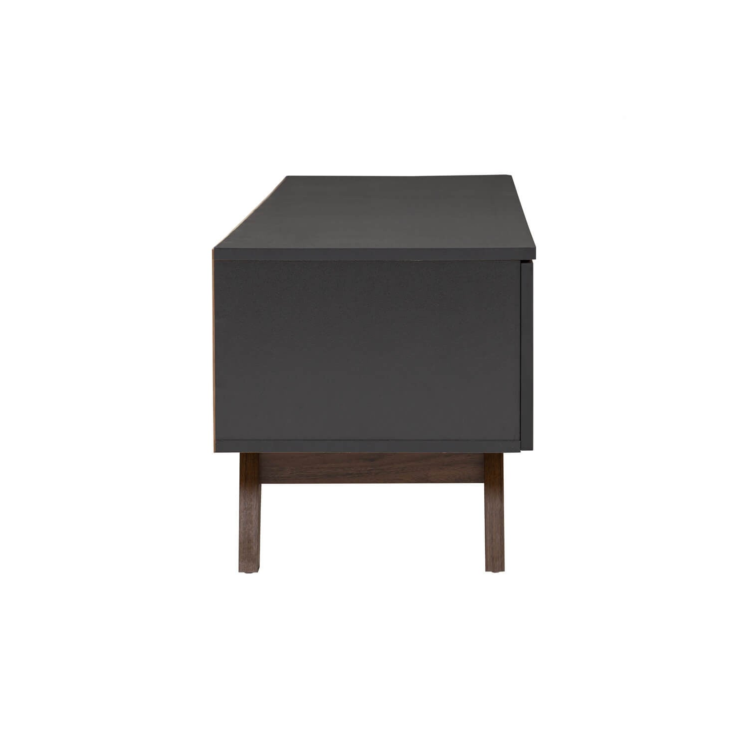 Mando 1.8m tv cabinet in Walnut colour leg, Black colour top.