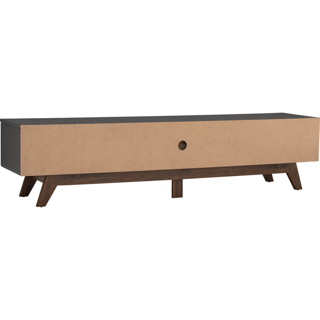 Mando 1.8m tv cabinet in Walnut colour leg, Black colour top.