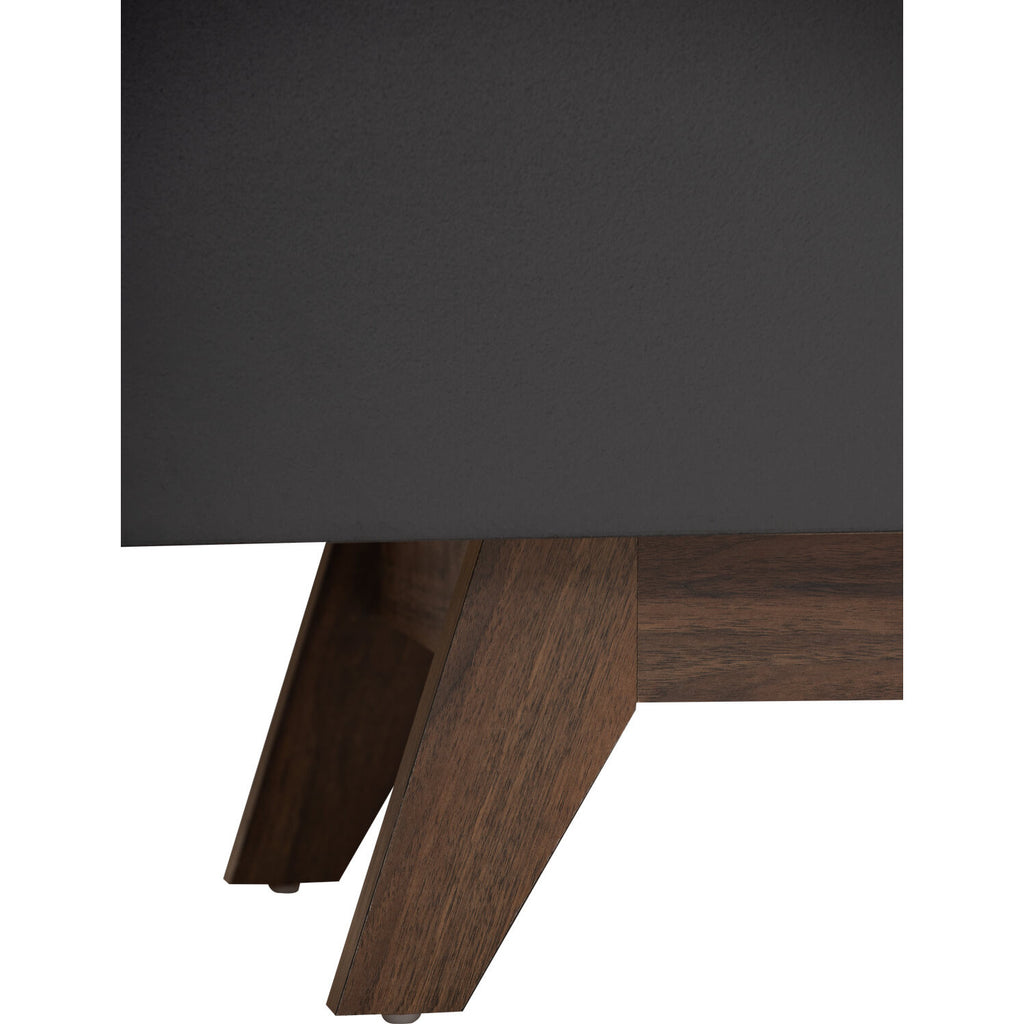 Mando 1.8m tv cabinet in Walnut colour leg, Black colour top.