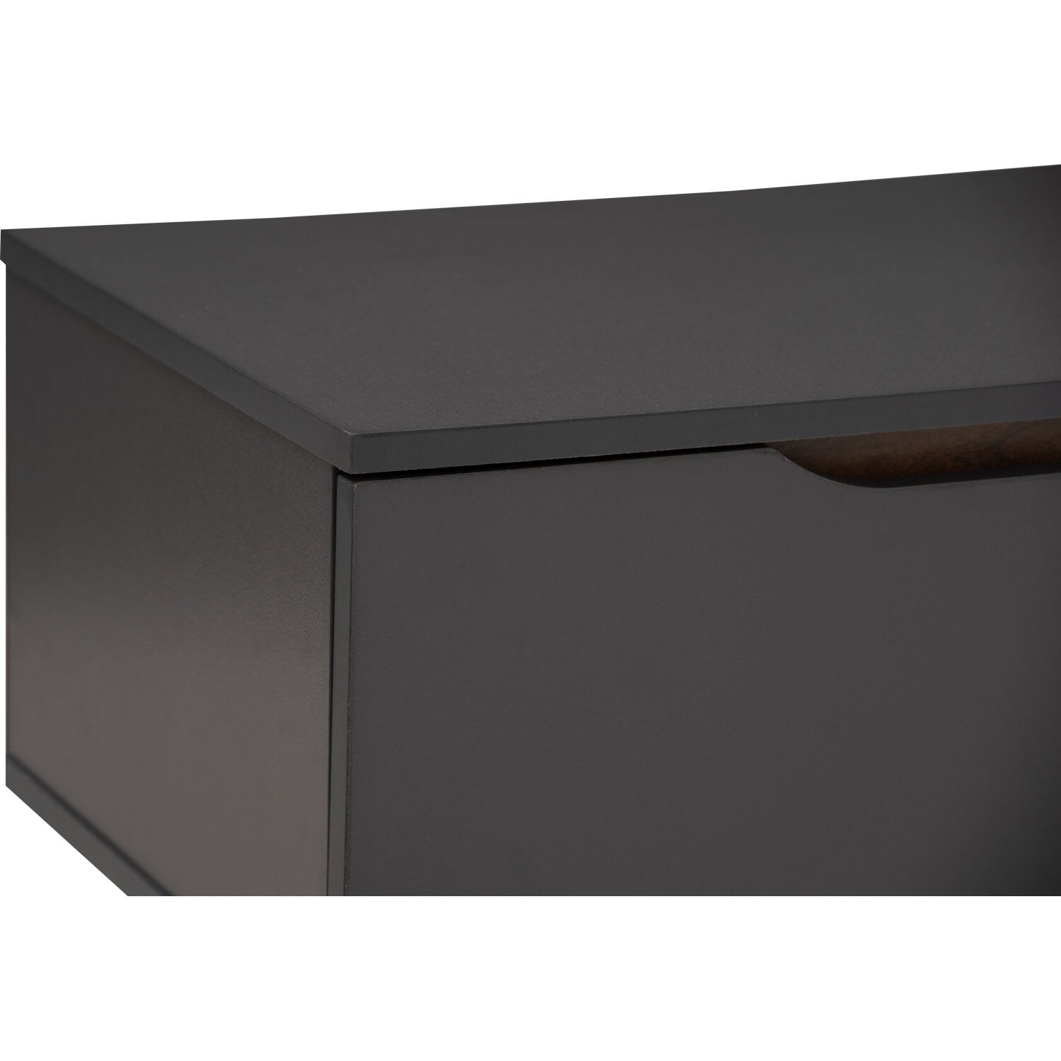 Mando 1.8m tv cabinet in Walnut colour leg, Black colour top.