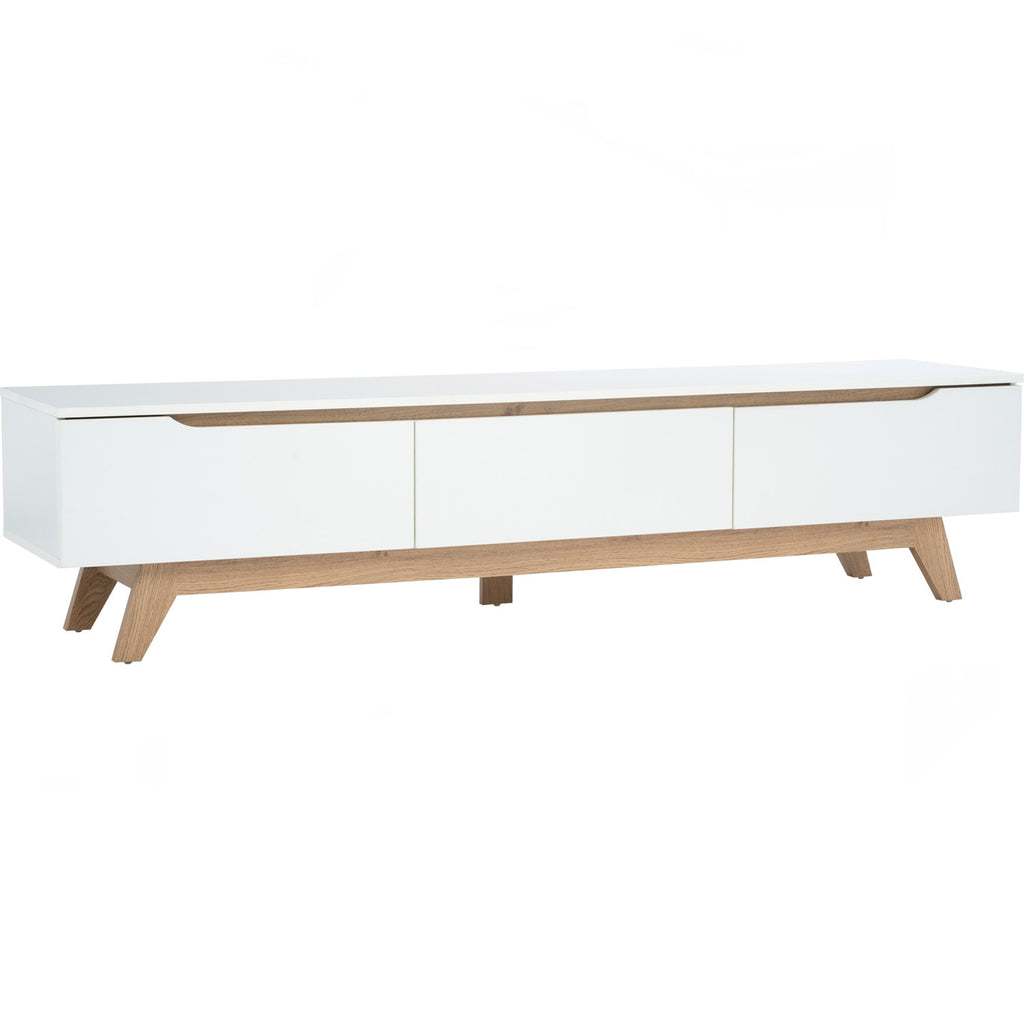 Mando 1.8m tv cabinet in Oak colour leg, White colour top (MB paper).