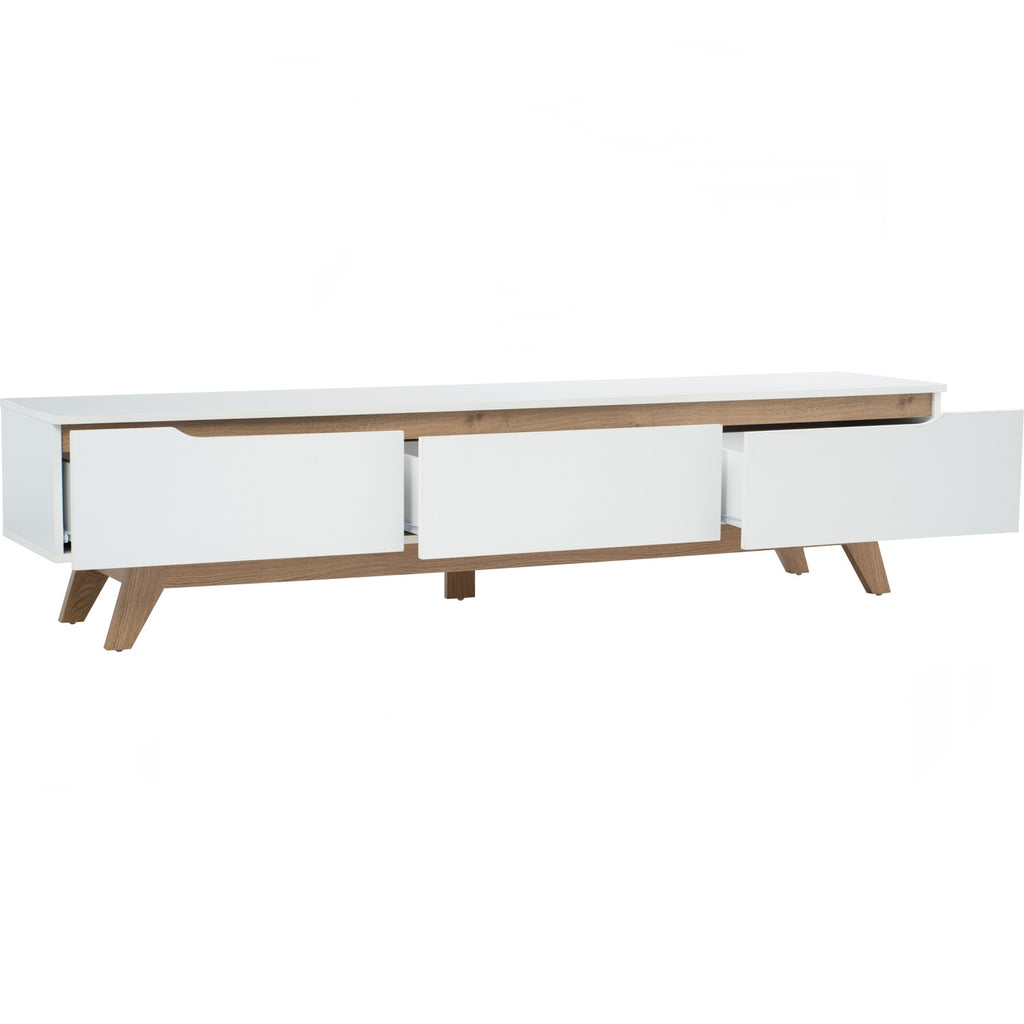 Mando 1.8m tv cabinet in Oak colour leg, White colour top (MB paper).