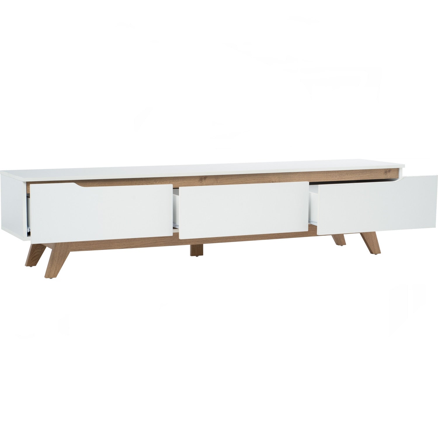 Mando 1.8m tv cabinet in Oak colour leg, White colour top (MB paper).