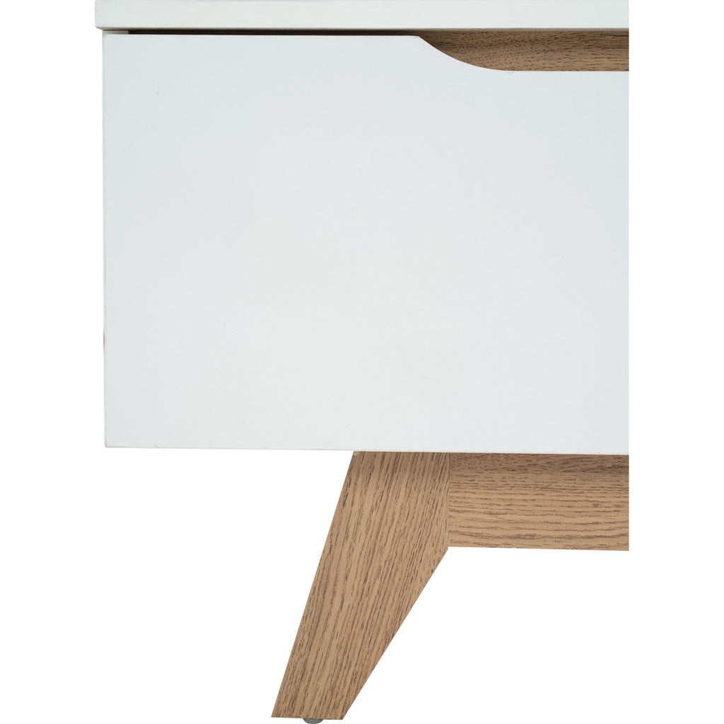 Mando 1.8m tv cabinet in Oak colour leg, White colour top (MB paper).