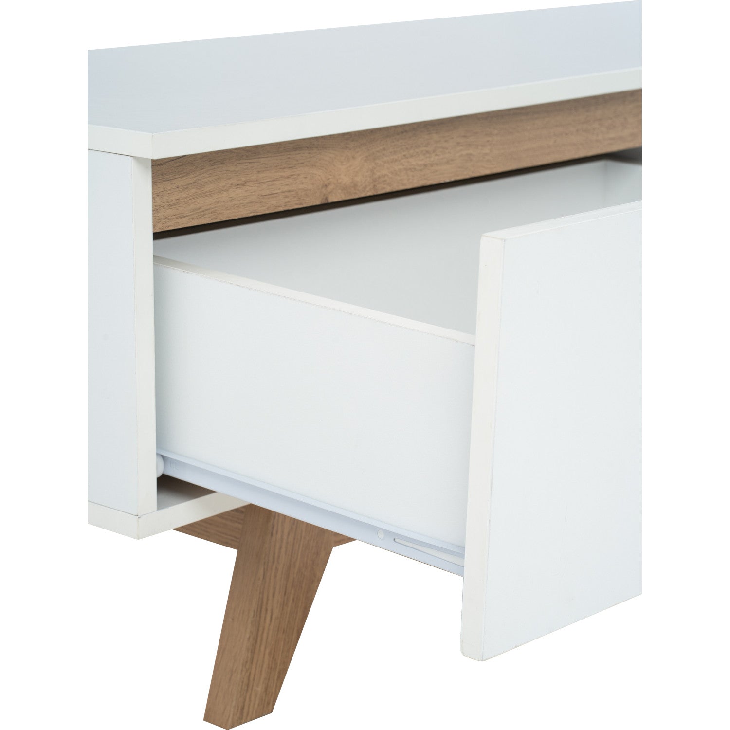 Mando 1.8m tv cabinet in Oak colour leg, White colour top (MB paper).