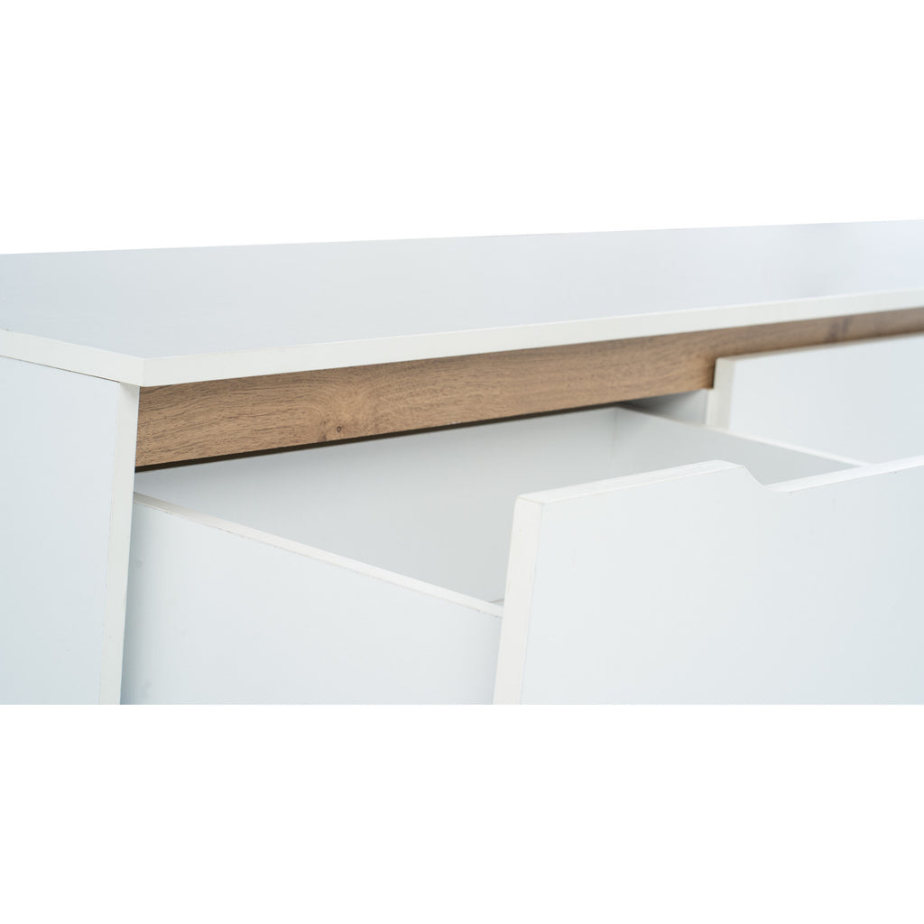 Mando 1.8m tv cabinet in Oak colour leg, White colour top (MB paper).