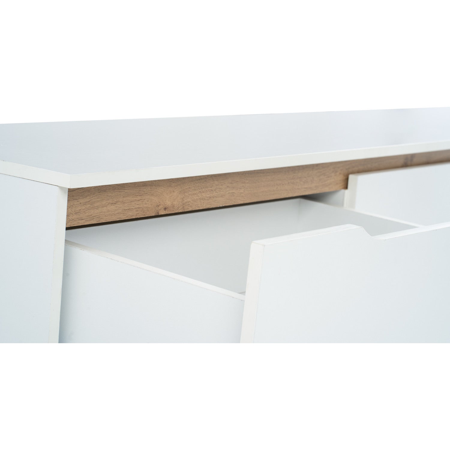 Mando 1.8m tv cabinet in Oak colour leg, White colour top (MB paper).