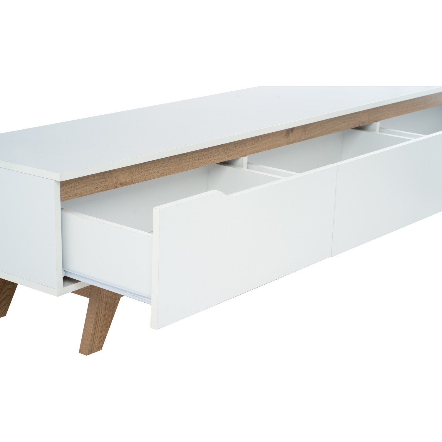 Mando 1.8m tv cabinet in Oak colour leg, White colour top (MB paper).
