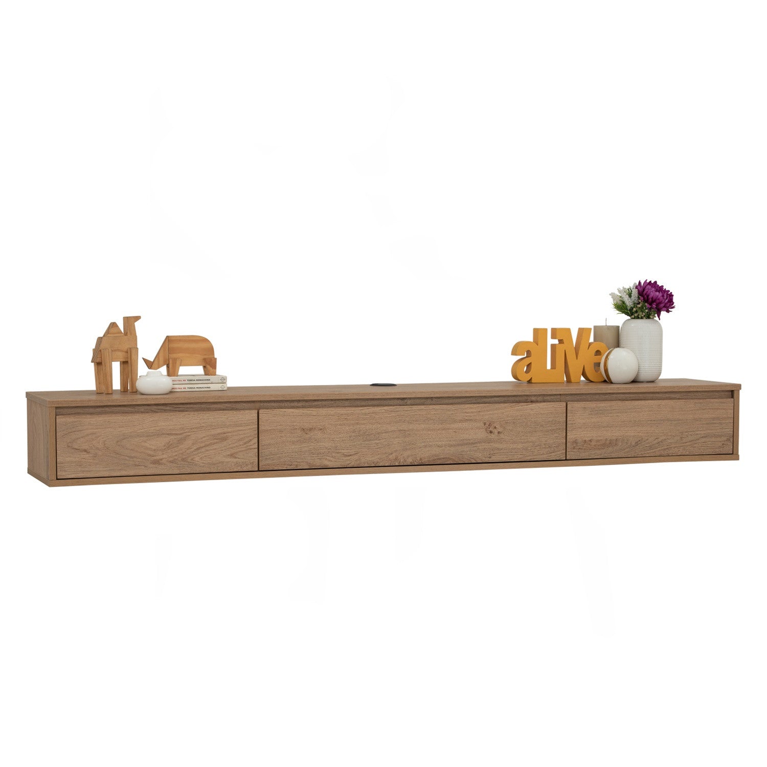 Hirado 1.8m wall tv cabinet in Oak colour