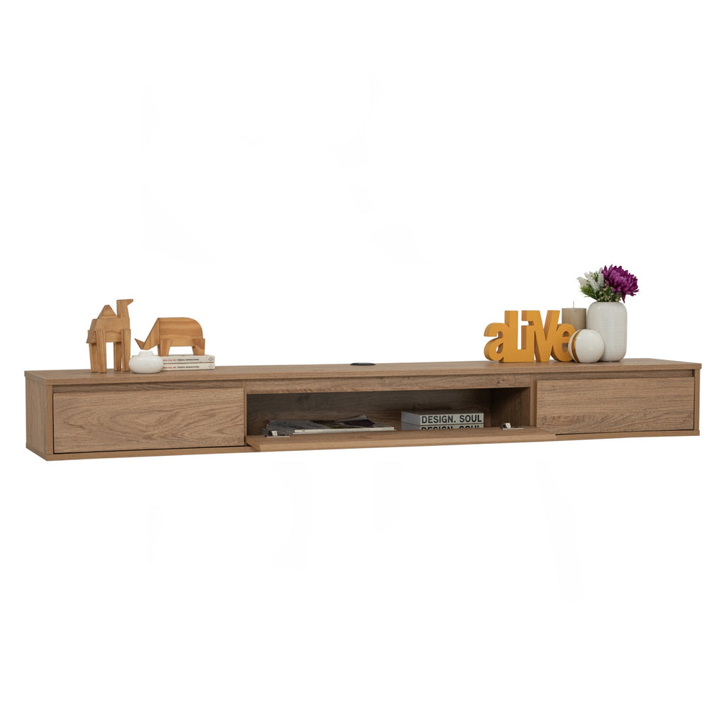 Hirado 1.8m wall tv cabinet in Oak colour