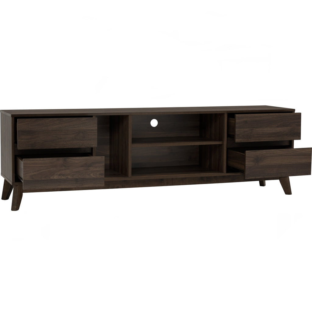 Hirado 1.8m tv cabinet in Cocoa colour leg, Walnut colour top
