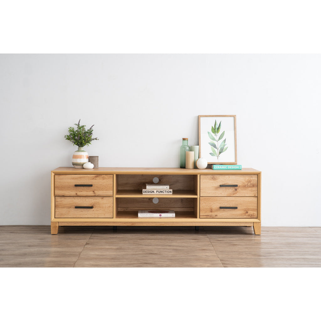 Oregon 1.65m tv cabinet in Wotan Oak colour