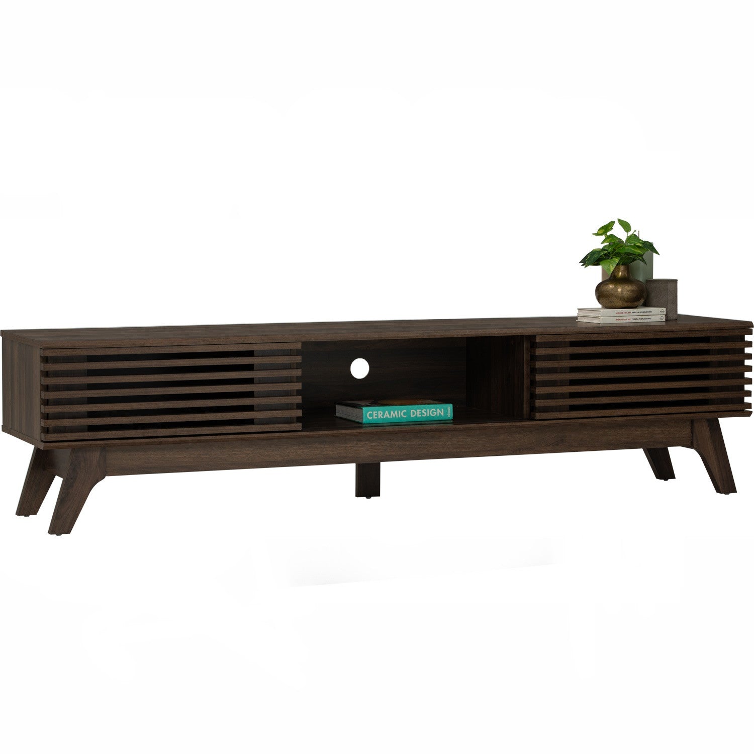 Floro 1.8m tv cabinet in Walnut colour
