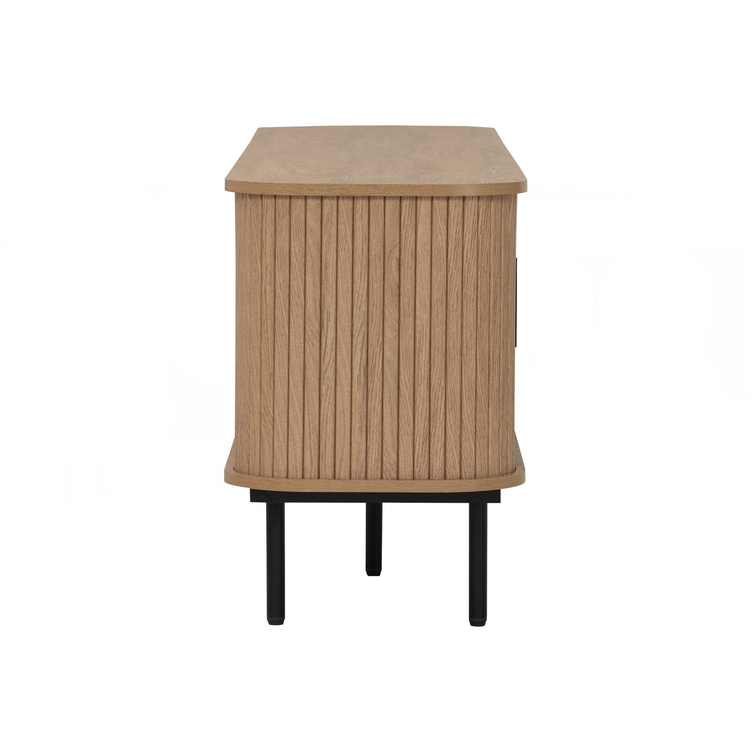 Malmo 1.8m tv cabinet in Matt Black Epoxy leg, Oak colour body