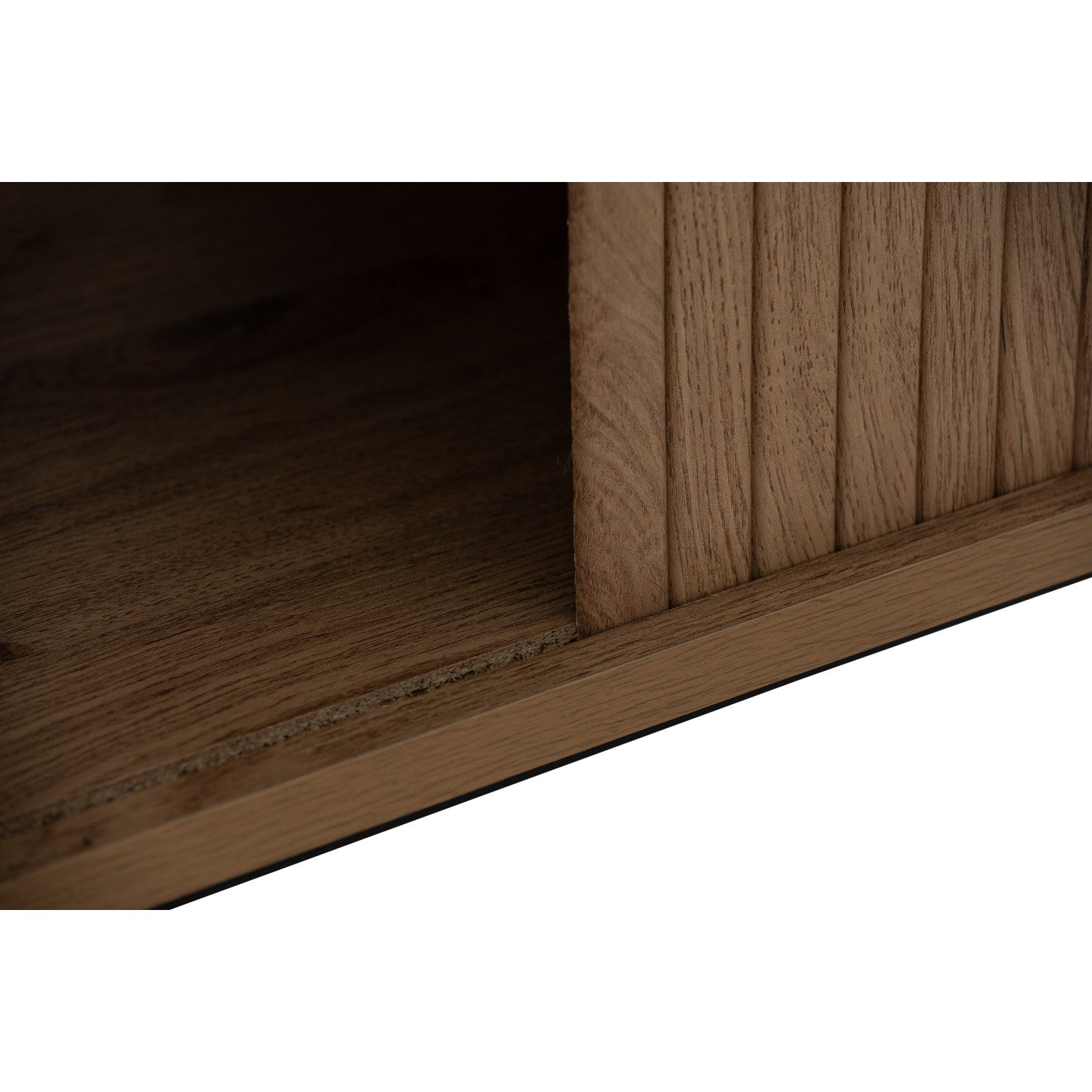 Malmo 1.8m tv cabinet in Matt Black Epoxy leg, Oak colour body