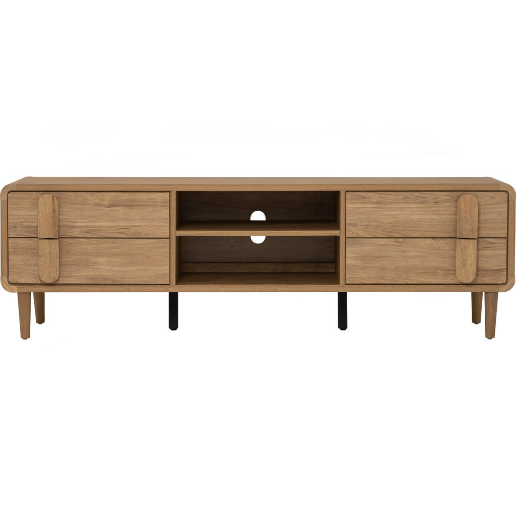Lome 1.8m tv cabinet in Natural colour leg, Oak colour body.