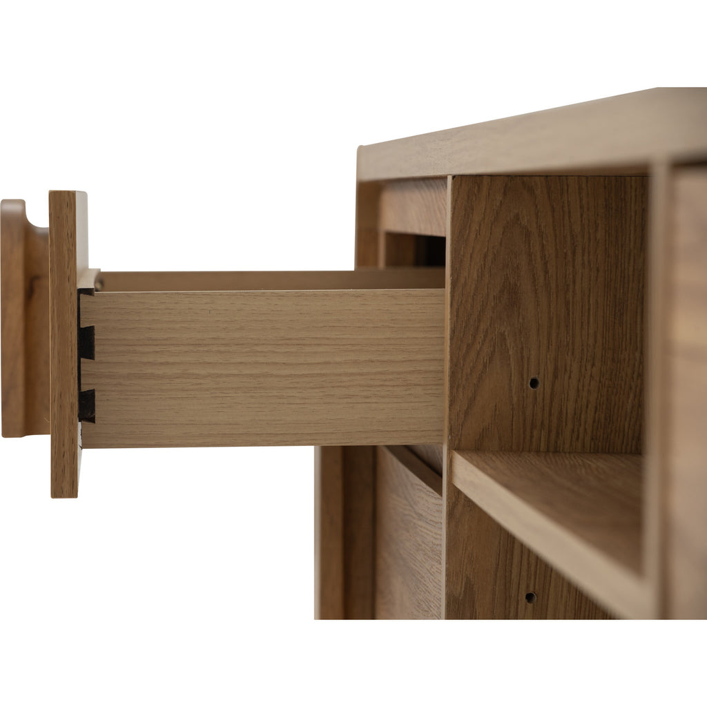 Lome 1.8m tv cabinet in Natural colour leg, Oak colour body.