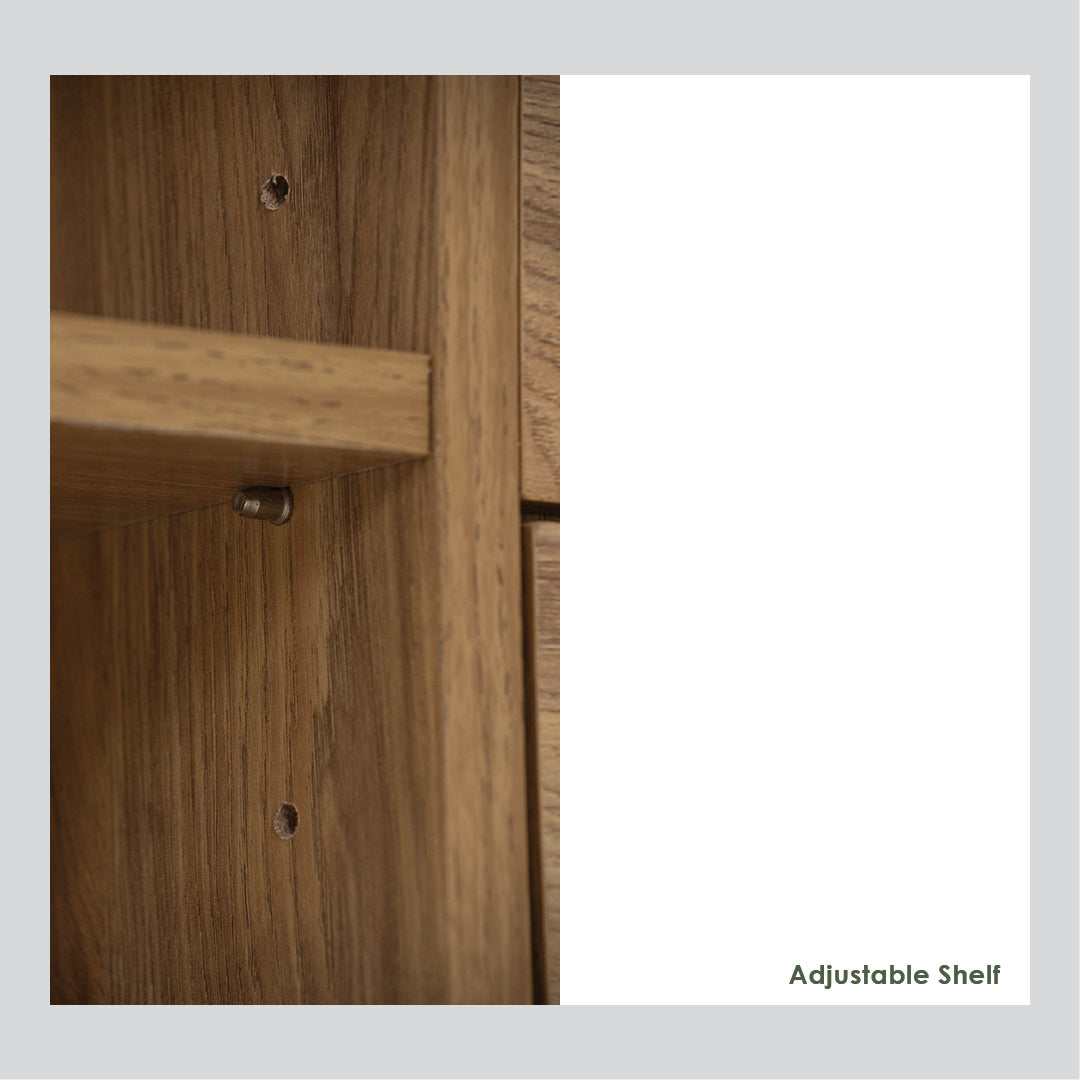 Lome 1.8m tv cabinet in Natural colour leg, Oak colour body.