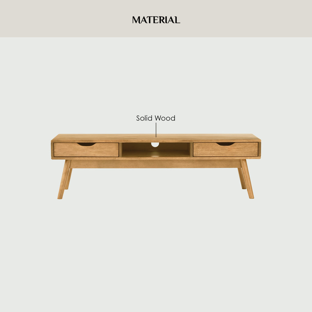 Lamar 1.5M TV Cabinet in Cocoa colour.