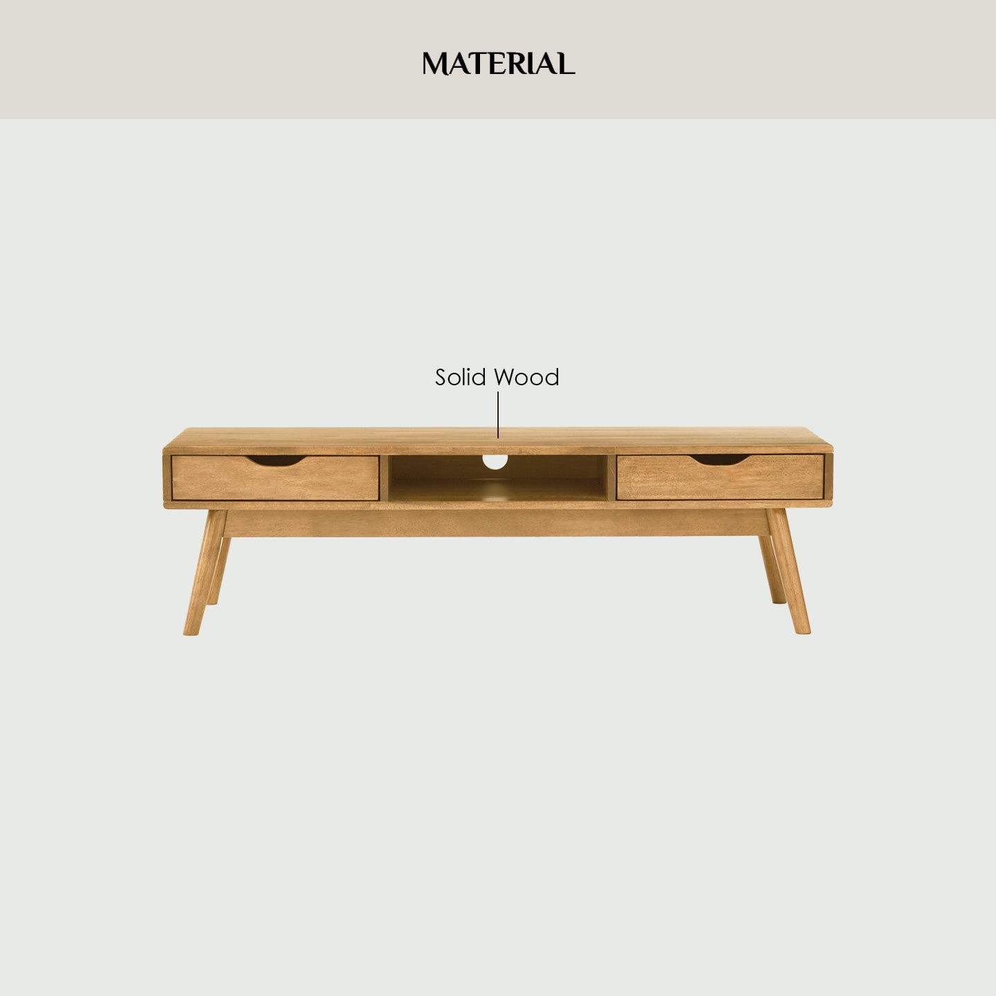 Lamar 1.5M TV Cabinet in Cocoa colour.