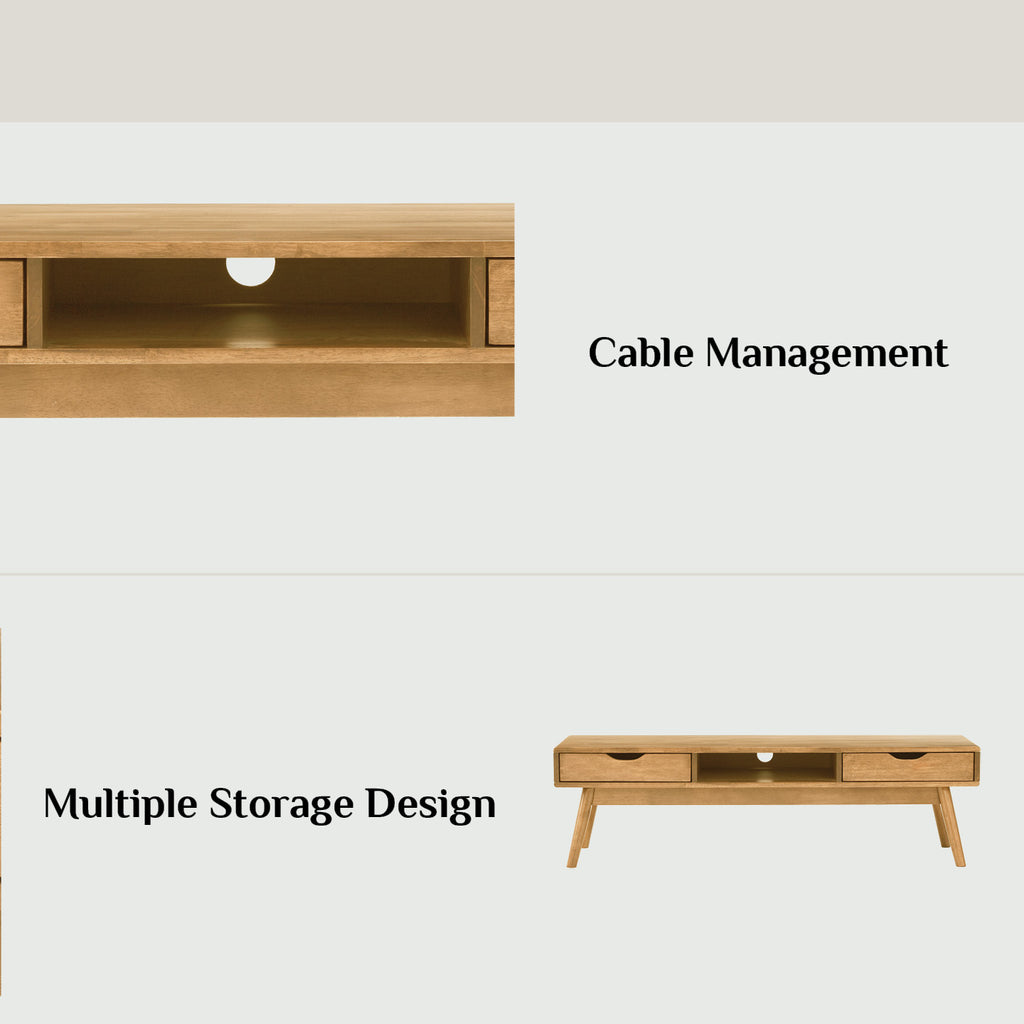 Lamar 1.5M TV Cabinet in Cocoa colour.