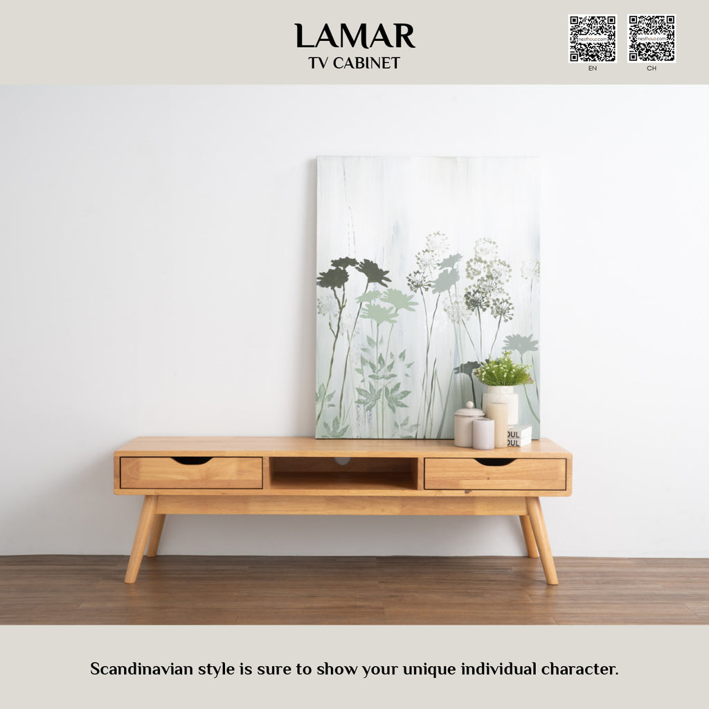 Lamar 1.5M TV Cabinet in Cocoa colour.