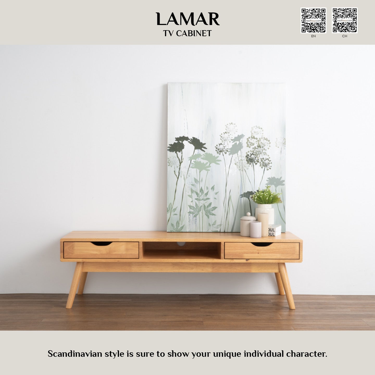 Lamar 1.5M TV Cabinet in Cocoa colour.