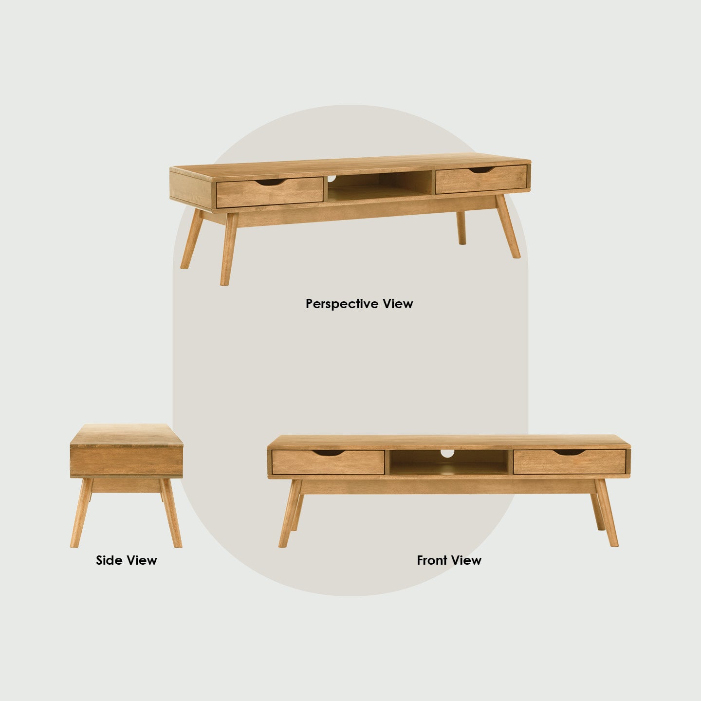 Lamar 1.5M TV Cabinet in Cocoa colour.