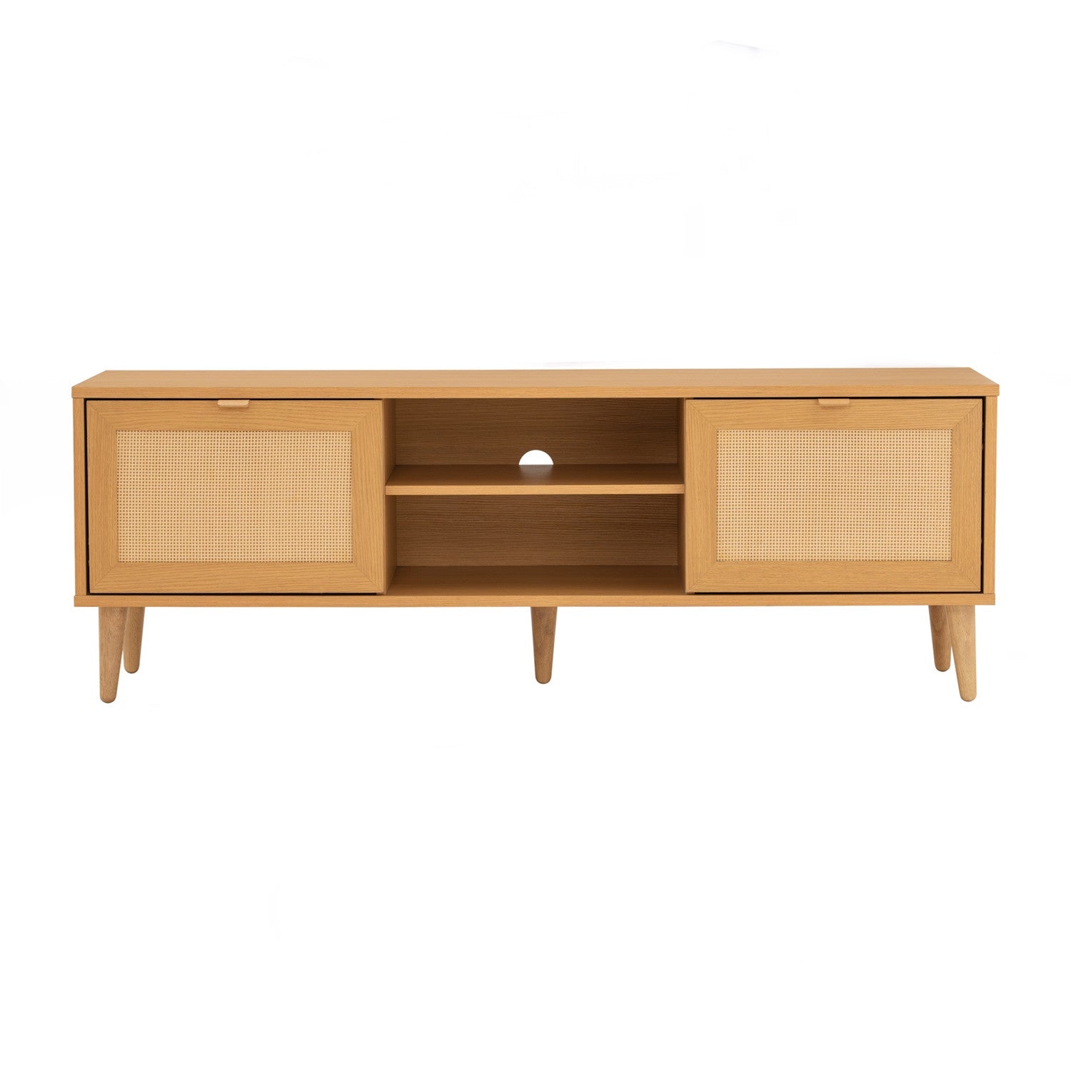 Dudley 1.5M TV Cabinet in Natural colour leg, Oak colour body.