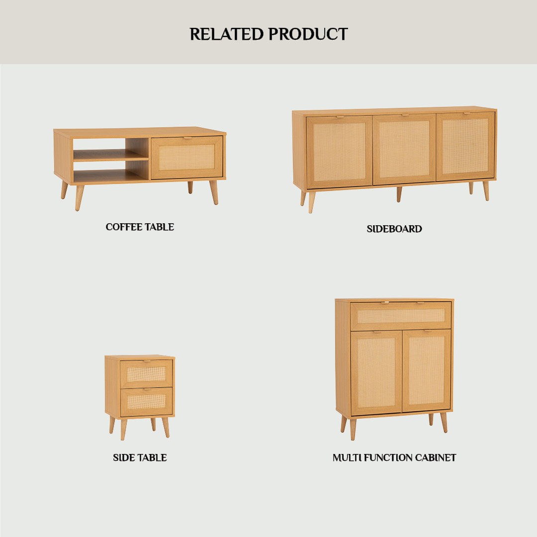 Dudley 1.5M TV Cabinet in Natural colour leg, Oak colour body.