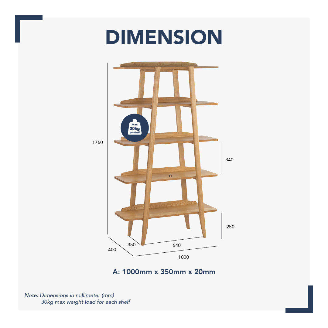 Keir shelf in Natural colour.