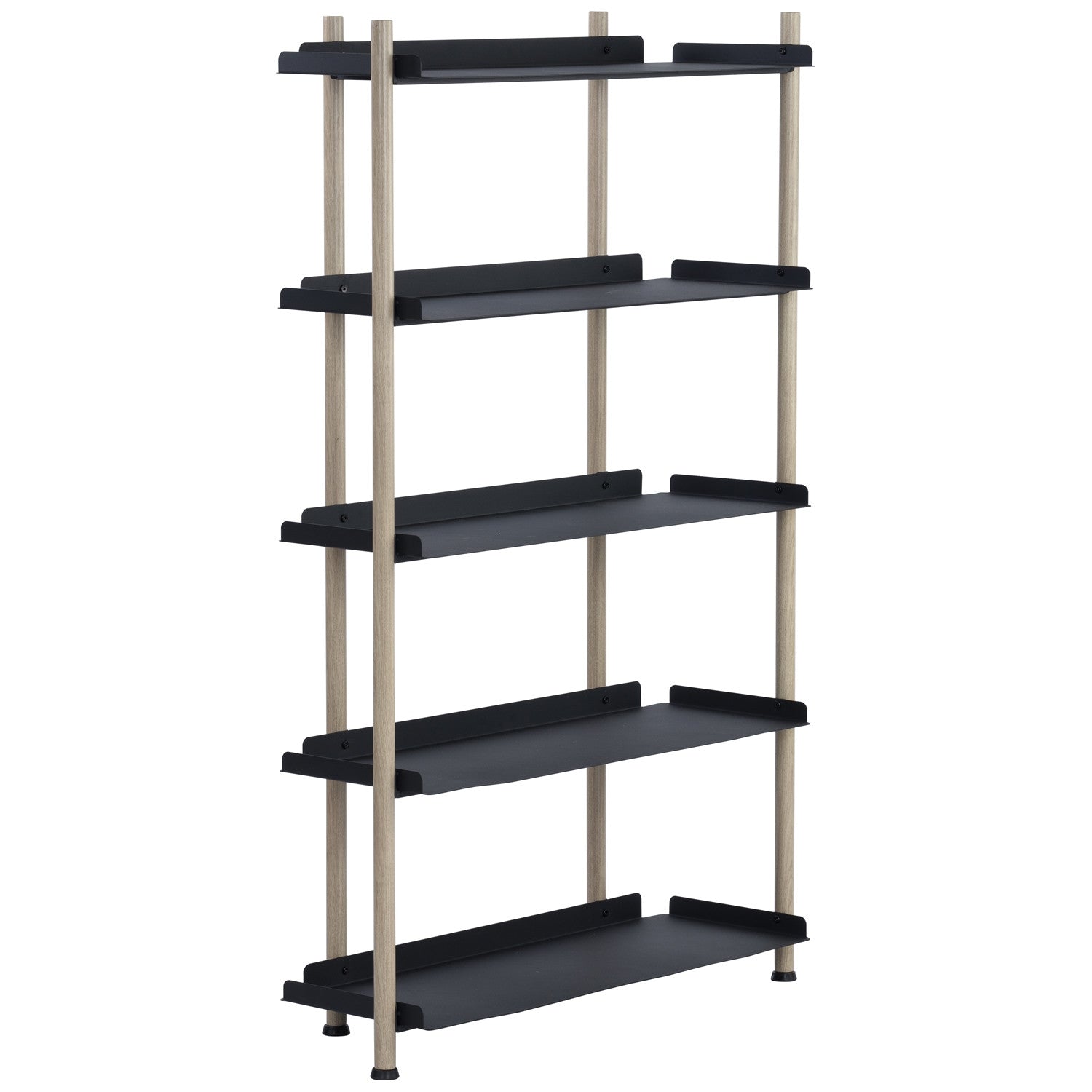 Embry High Shelf with Smoke Oak colour frame, Matt Black Epoxy shelving.