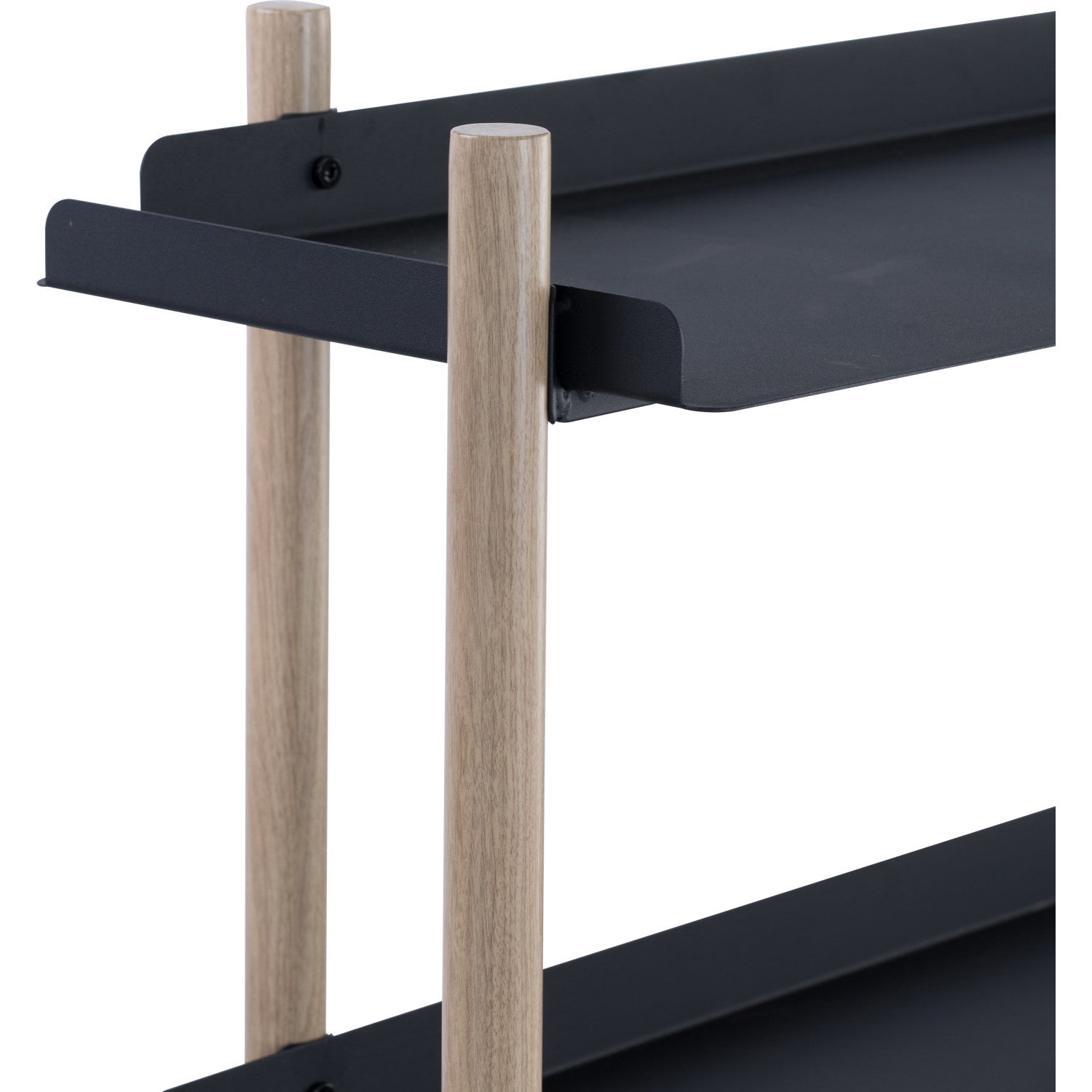 Embry High Shelf with Smoke Oak colour frame, Matt Black Epoxy shelving.