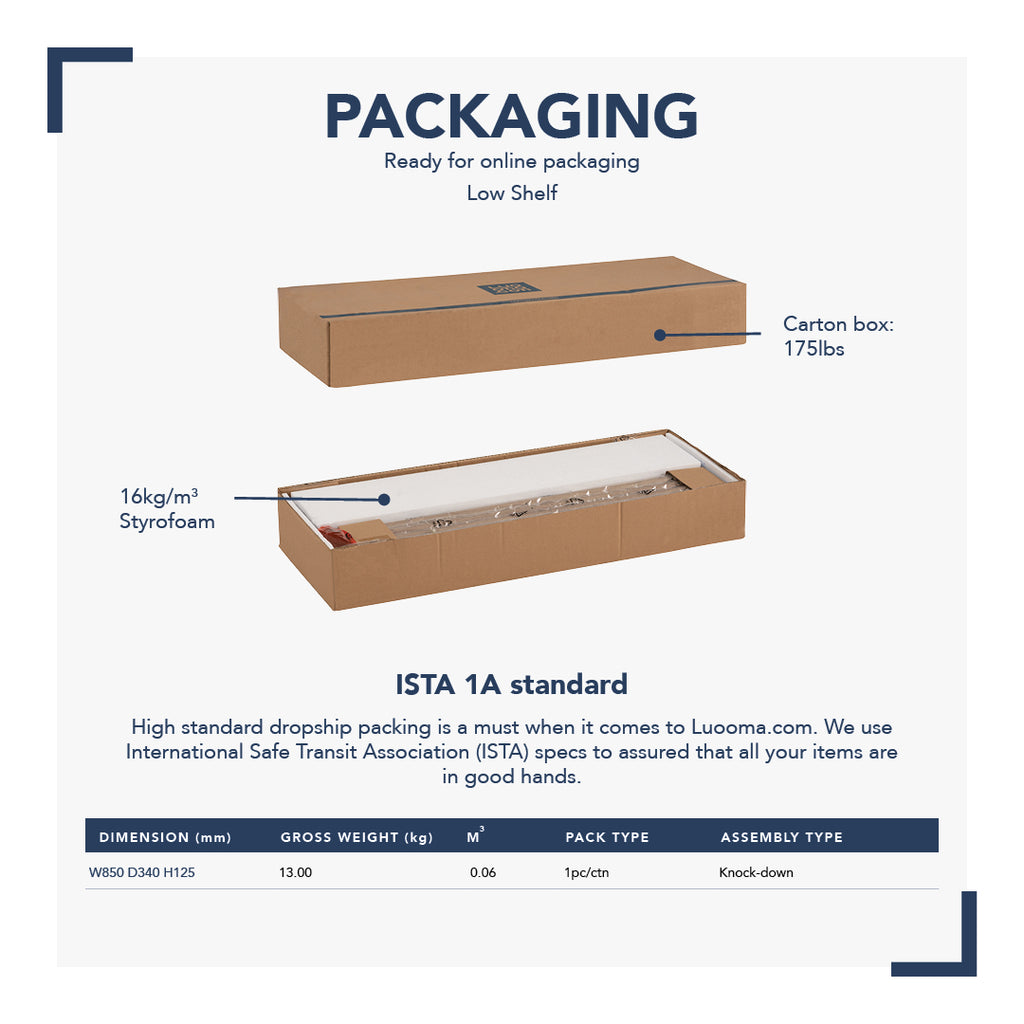 Embry High Shelf with Smoke Oak colour frame, Matt Black Epoxy shelving.