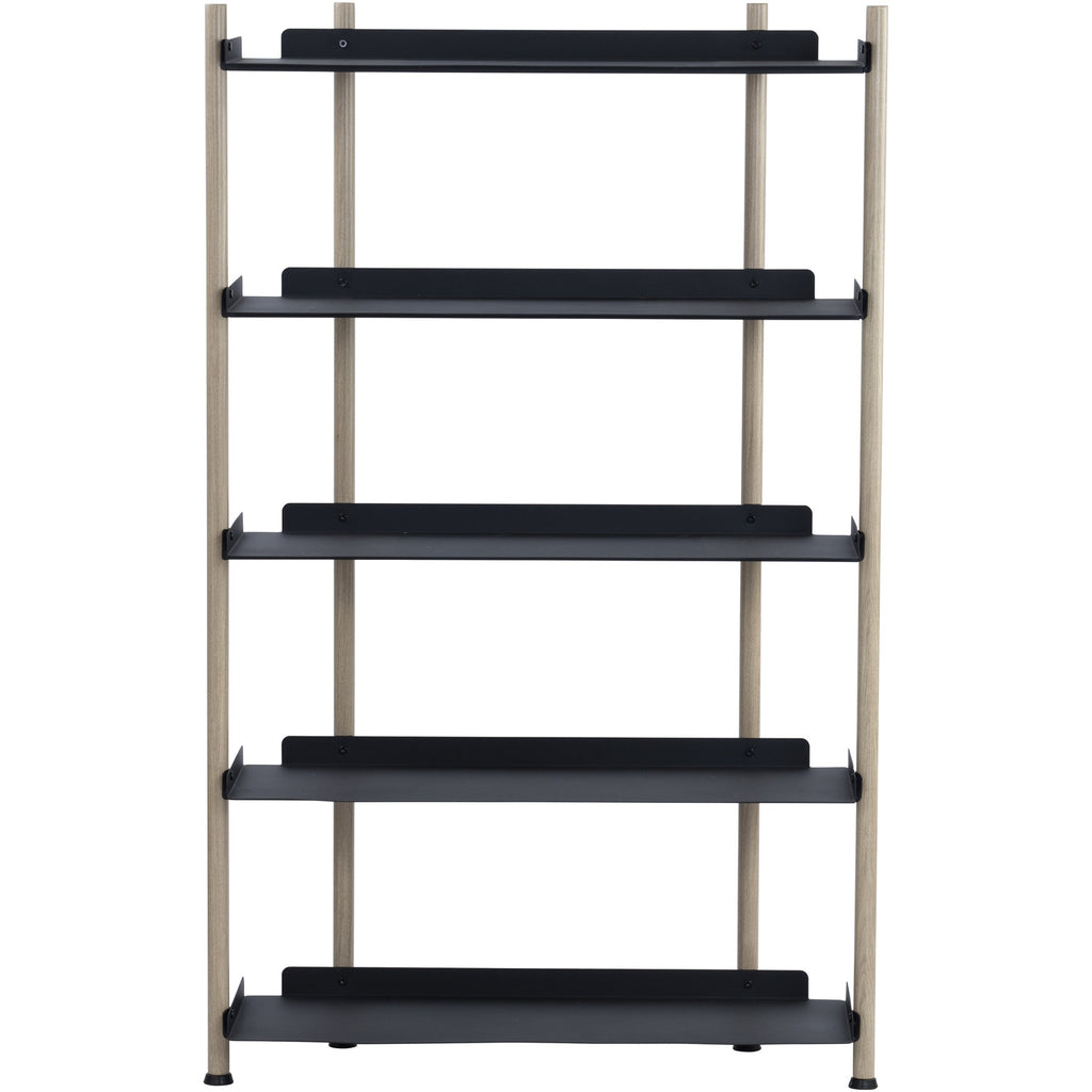Embry High Shelf with Smoke Oak colour frame, Matt Black Epoxy shelving.