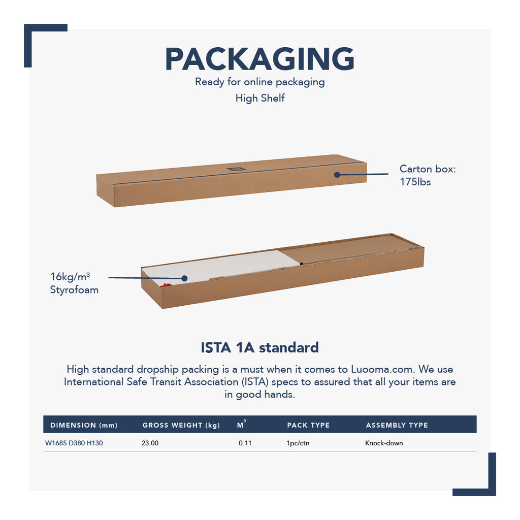 Embry Low Shelf with Smoke Oak colour frame, Matt Black Epoxy shelving.