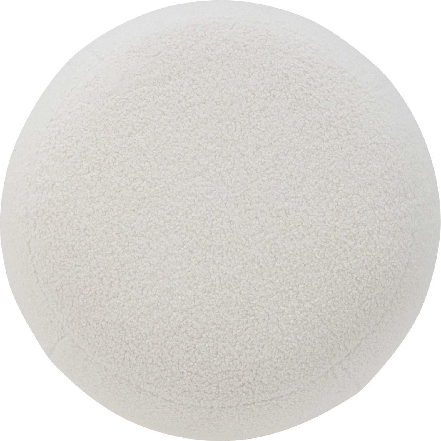 Stelia 510ø pouf with Cocoa colour leg, Cream White colour Teddy fabric.