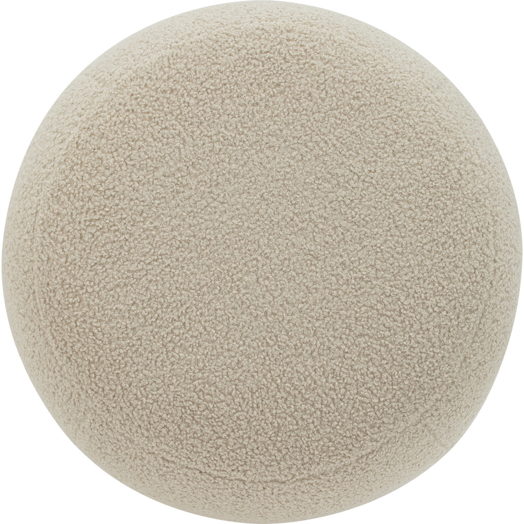 Stelia 510ø pouf with Cocoa colour leg, Brown Beige colour Teddy fabric