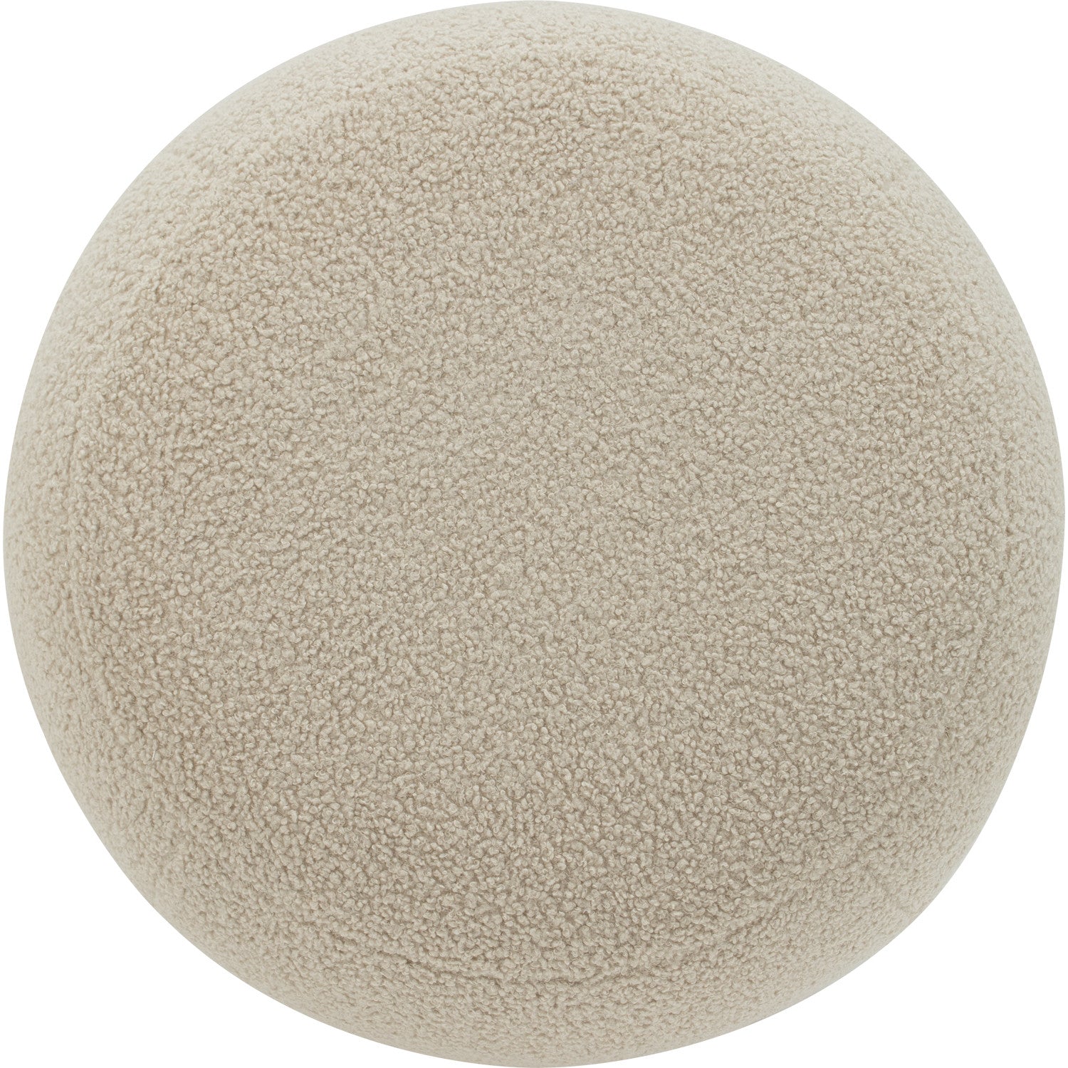 Stelia 510ø pouf with Cocoa colour leg, Brown Beige colour Teddy fabric