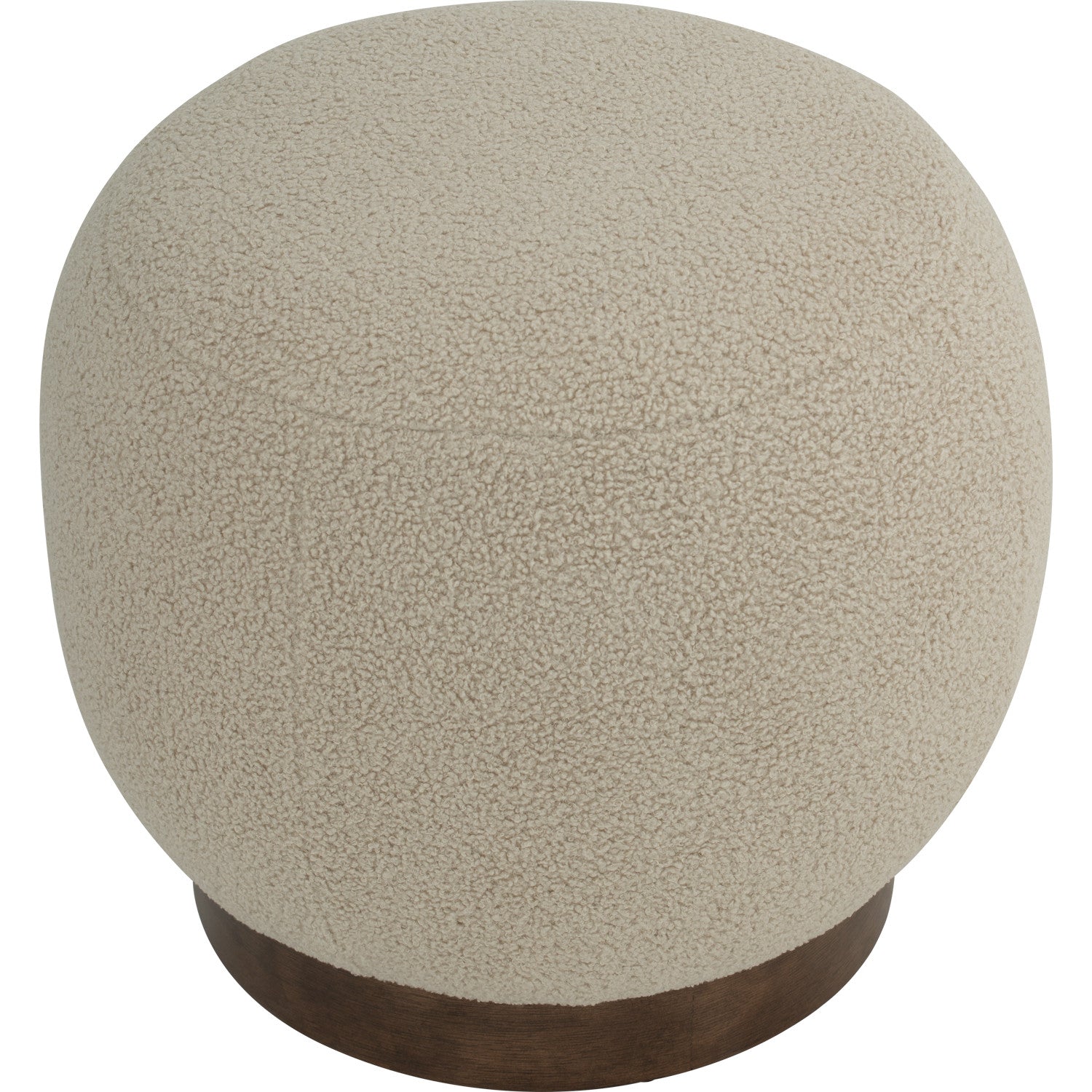 Stelia 510ø pouf with Cocoa colour leg, Brown Beige colour Teddy fabric
