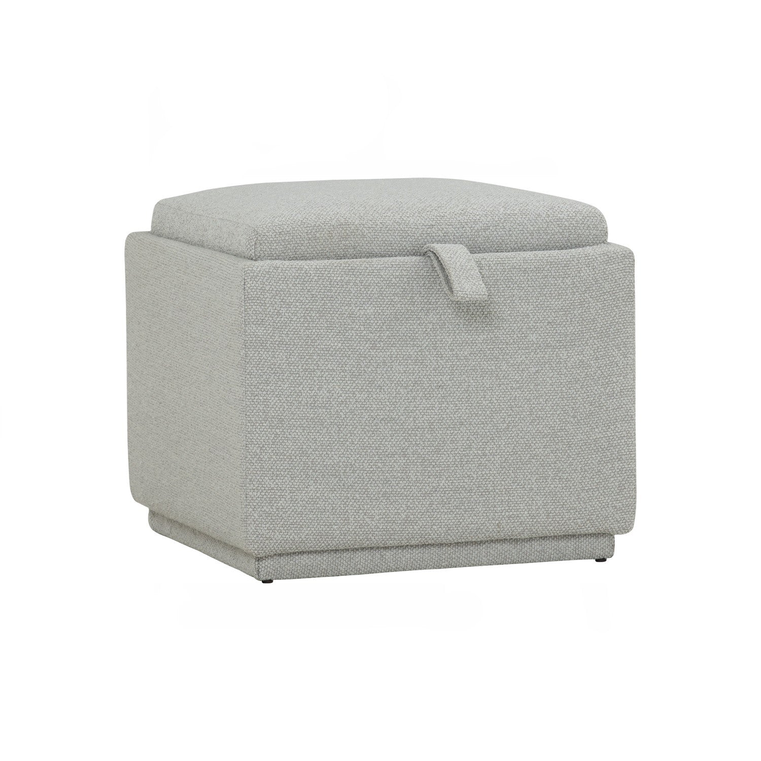 Kato ottoman with storage with Black colour leg, Light Grey colour Ruby fabric.