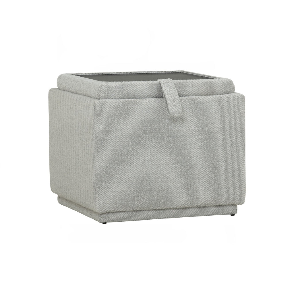 Kato ottoman with storage with Black colour leg, Light Grey colour Ruby fabric.