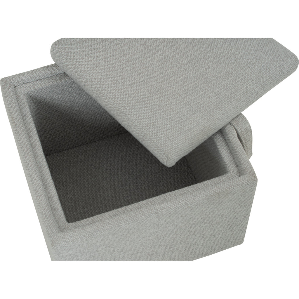 Kato ottoman with storage with Black colour leg, Light Grey colour Ruby fabric.