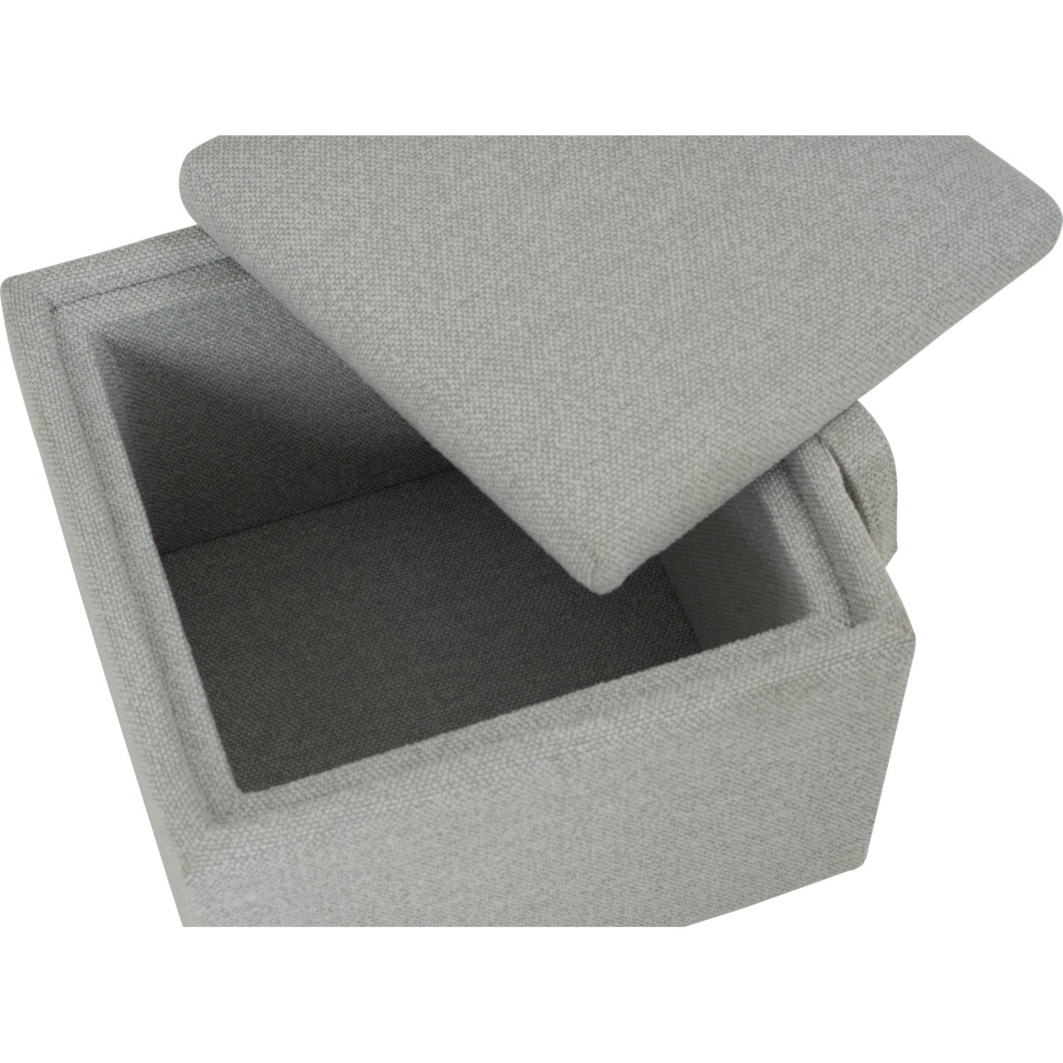 Kato ottoman with storage with Black colour leg, Light Grey colour Ruby fabric.