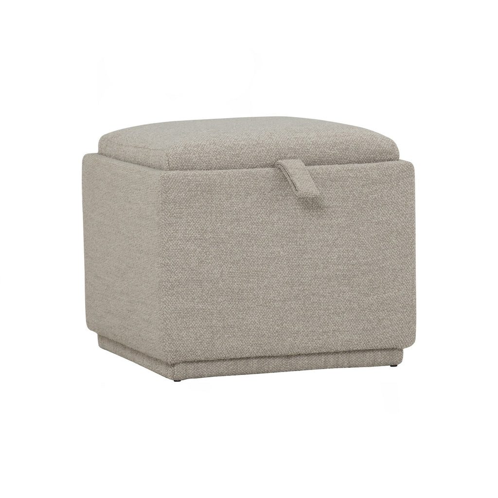 Kato ottoman with storage with Black colour leg, Beige colour Ruby fabric