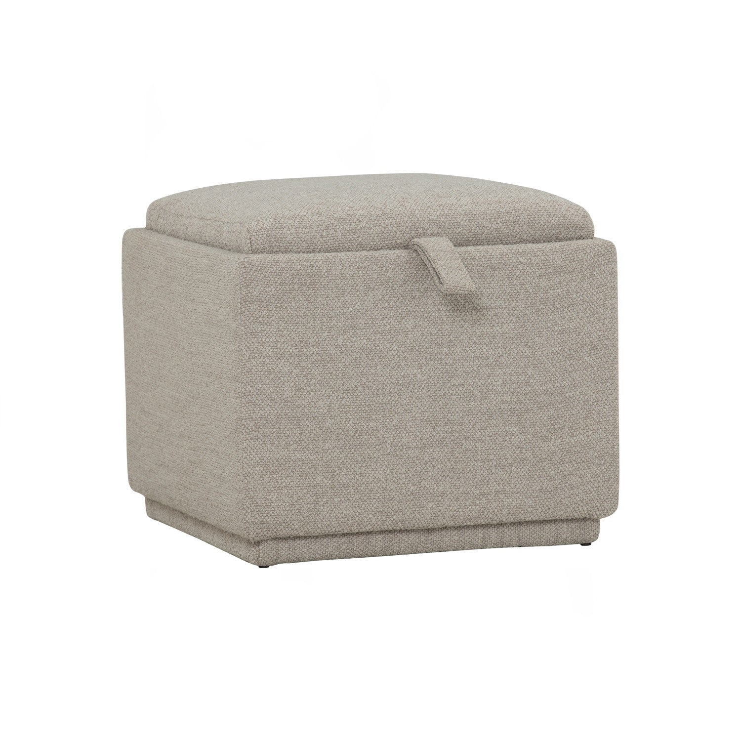 Kato ottoman with storage with Black colour leg, Beige colour Ruby fabric