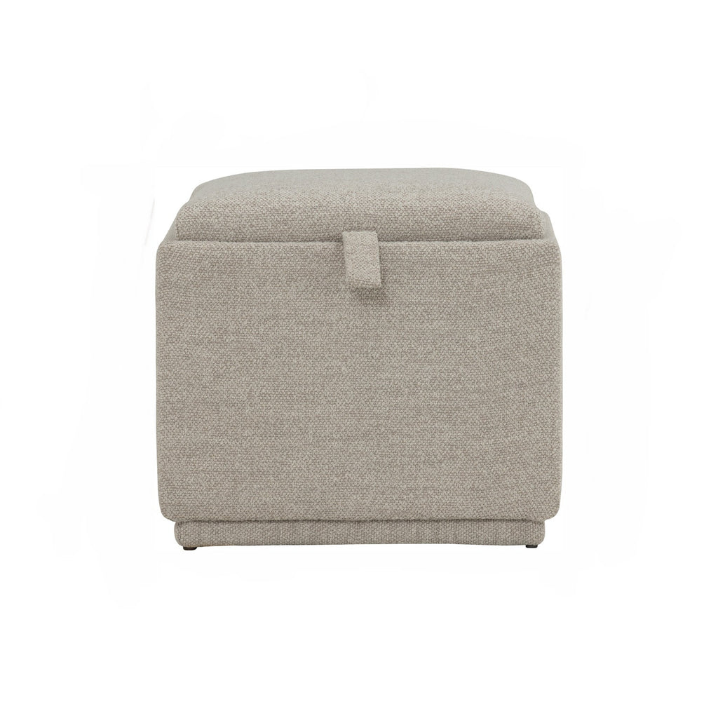 Kato ottoman with storage with Black colour leg, Beige colour Ruby fabric