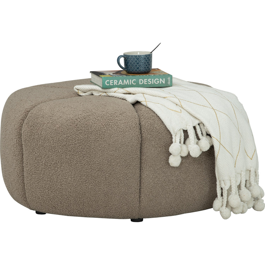 Bufey Dia 765 pouf in Cappuccino colour Teddy fabric